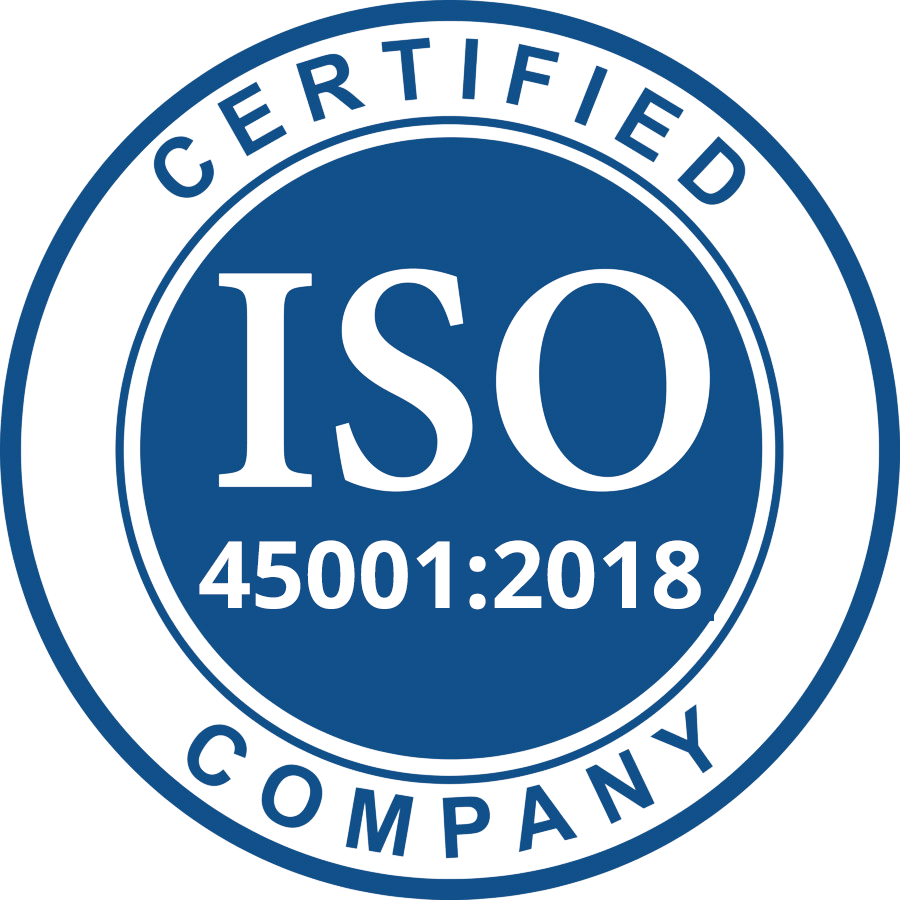 ISO 45001:2018 certified company logo