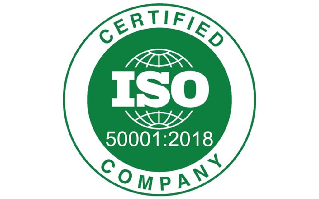 ISO 50001:2018 certified company logo